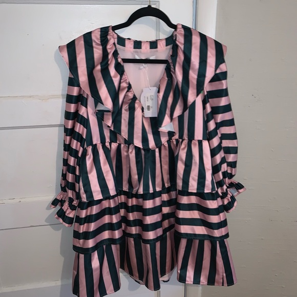 Crosby by Mollie Burch x Venita Aspen Anna Julie Dress Pink and Green St… - Picture 4 of 12